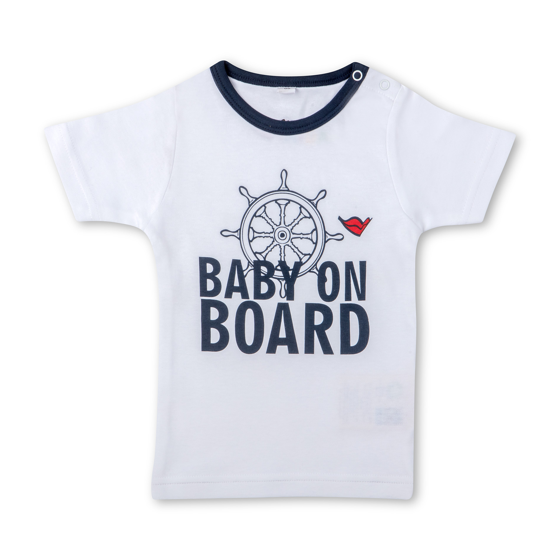 Baby T-Shirt weiß Baby on Board mit Logo